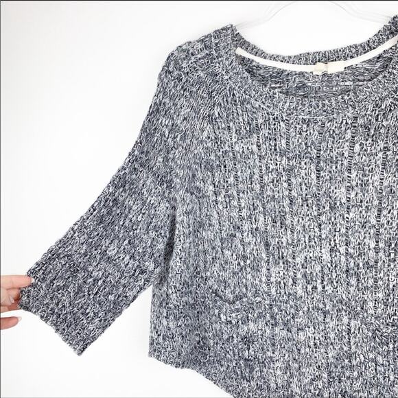 ANTHROPOLOGIE MOTH Grey Black White Marled Swing Pocket Pullover Sweater Medium - Picture 5 of 8